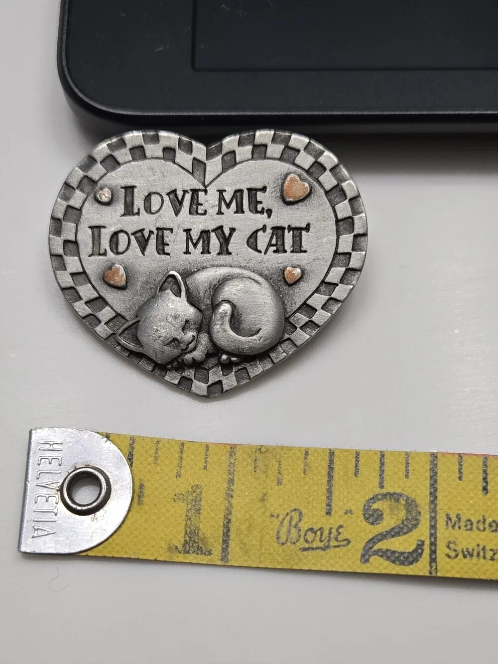 Love Me Love My Cat Brooch Sleep Cat Brooch Spoontique Cat Brooch Sliver Tone